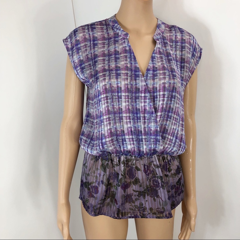 Cabi blouse purple & blue size small (#3)